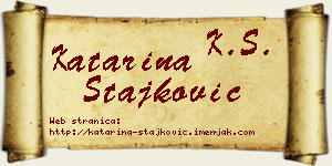Katarina Stajković vizit kartica